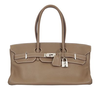 Birkin JPG in Clemence Etoupe, front view